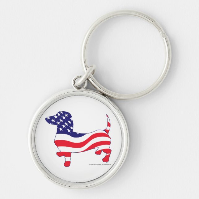 Patriotic Dachshund / Wiener Keychain (Front)