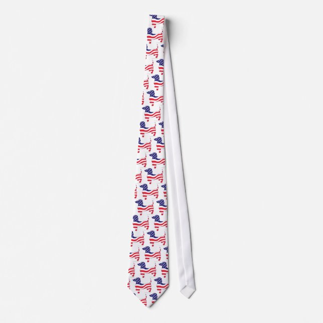 Patriotic Dachshund / Wiener Tie (Front)