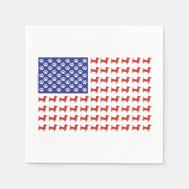 Patriotic Dachshunds Napkins (Front)