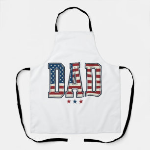 Patriotic Dad American Flag Vintage Vector Design_ Apron