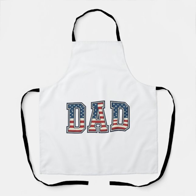 Patriotic Dad Flag Lettering Vector Design_1 Apron (Front)