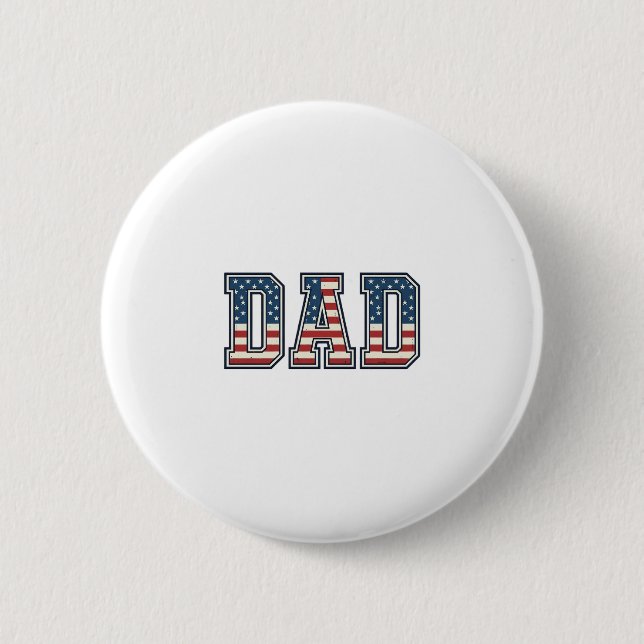 Patriotic Dad Flag Lettering Vector Design_1 Button (Front)