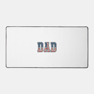 Patriotic Dad Flag Lettering Vector Design_1 Desk Mat