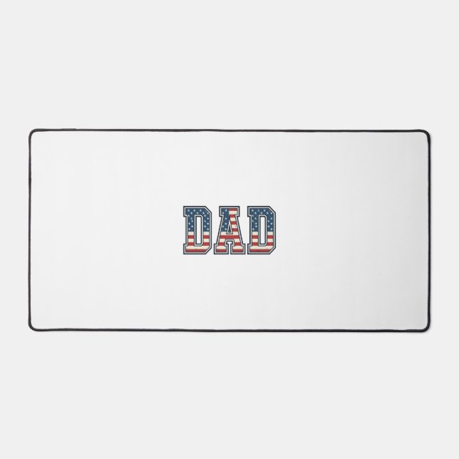Patriotic Dad Flag Lettering Vector Design_1 Desk Mat (Front)