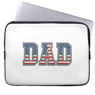 Patriotic Dad Flag Lettering Vector Design_1 Laptop Sleeve