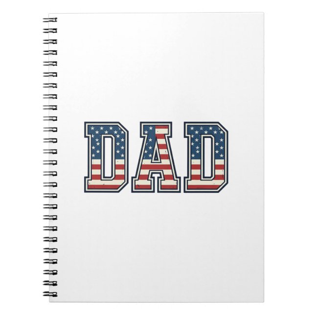 Patriotic Dad Flag Lettering Vector Design_1 Notebook (Front)