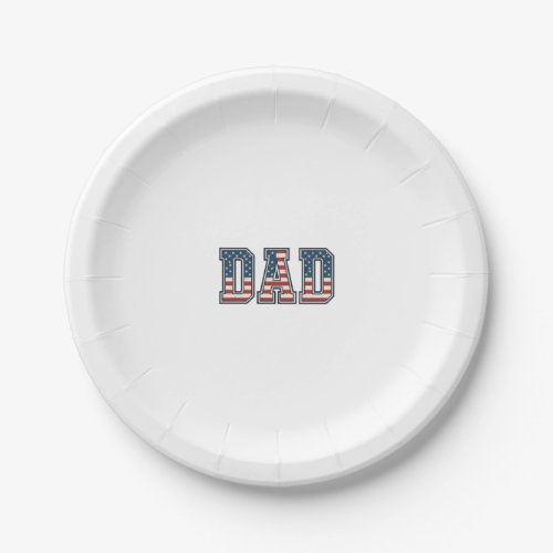 Patriotic Dad Flag Lettering Vector Design_1 Paper Plates