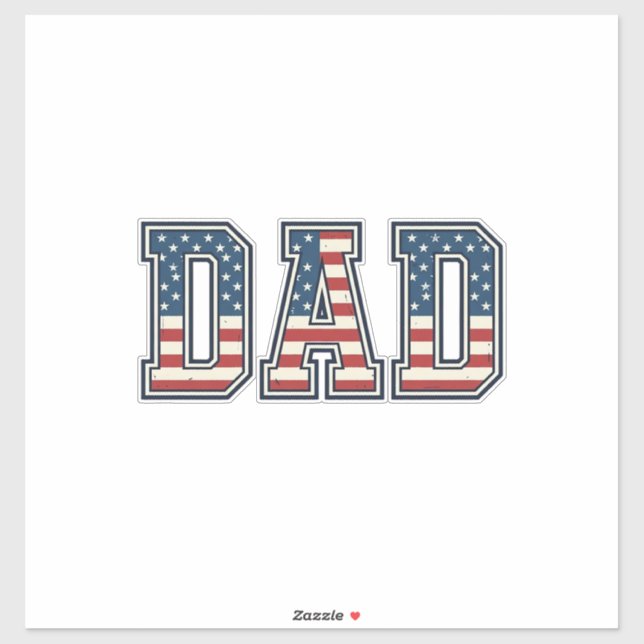 Patriotic Dad Flag Lettering Vector Design_1 Sticker (Sheet)