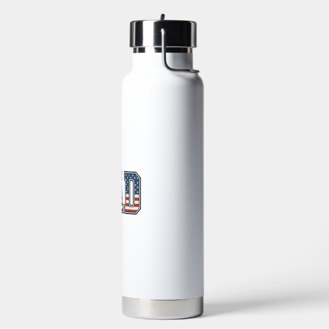 Patriotic Dad Flag Lettering Vector Design_1 Water Bottle (Left)