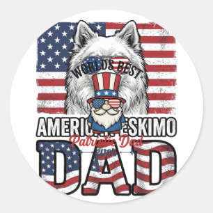 Patriotic Dad Gnome Vintage Vector Shirt Design_1 Classic Round Sticker