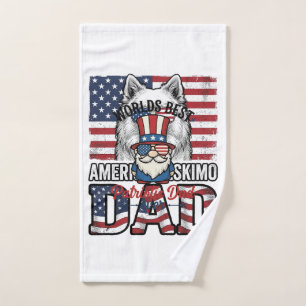 Patriotic Dad Gnome Vintage Vector Shirt Design_1 Hand Towel