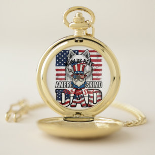 Patriotic Dad Gnome Vintage Vector Shirt Design_1 Pocket Watch