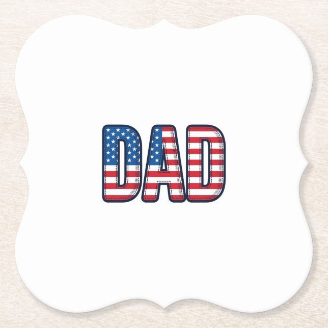Patriotic DAD Vector Shirt Design_1 Paper Coaster (Front)