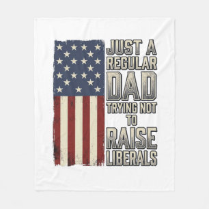 Patriotic Dad Vintage Flag Quote Shirt Design_1 Fleece Blanket