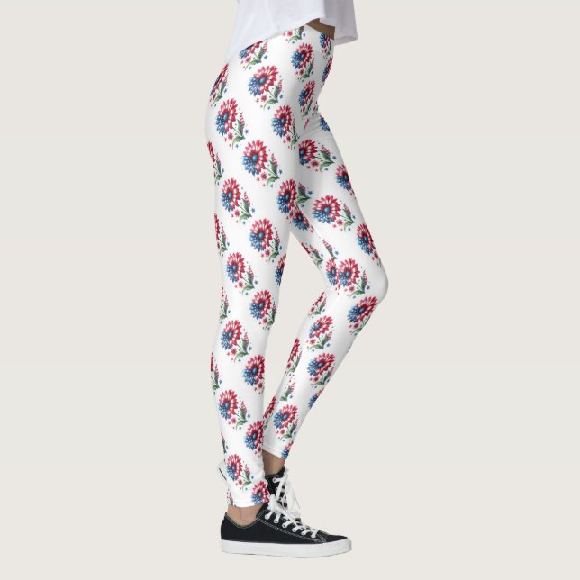 Patriotic Daisies  Leggings (Right)