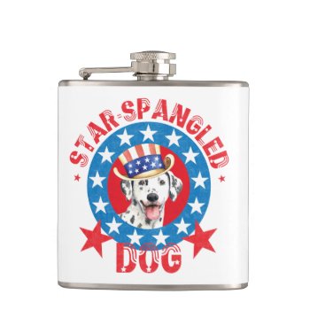 Patriotic Dalmatian Flask by DogsInk at Zazzle
