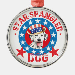 Patriotic Dalmatian Metal Ornament