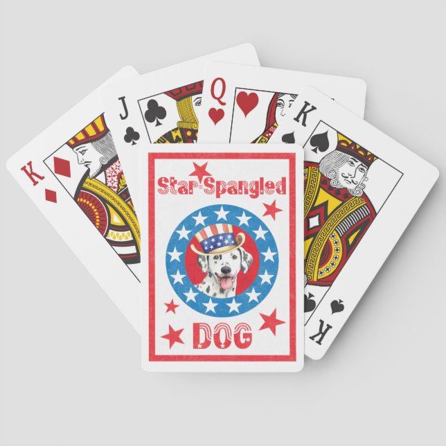 Patriotic Dalmatian Poker Cards (Back)