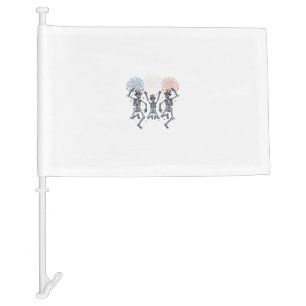 Patriotic Dancing Skeleton Fireworks Vintage Shirt Car Flag