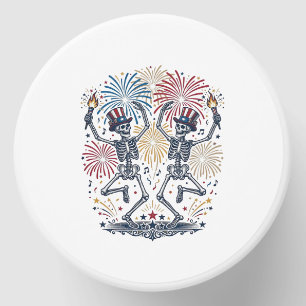 Patriotic Dancing Skeletons Fireworks 4th of July Mini Candle Favors