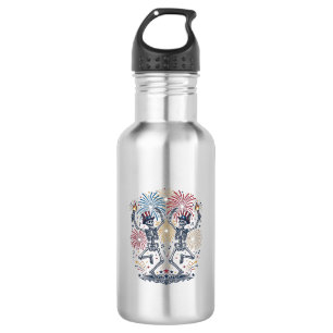 Patriotic Dancing Skeletons Fireworks 4th of July Stainless Steel Water Bottle
