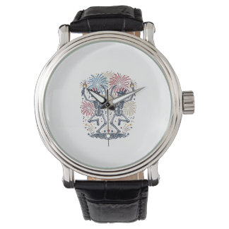 Patriotic Dancing Skeletons Fireworks 4th of July Watch