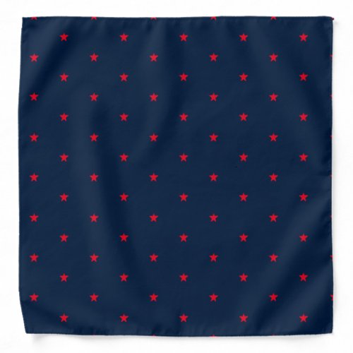 Patriotic dark navy blue red stars pattern cute bandana