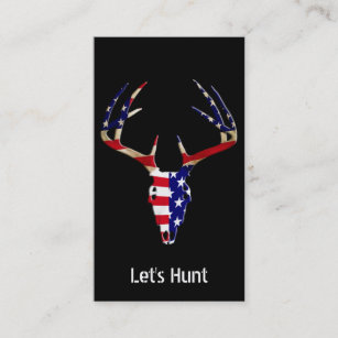 Patriotic Deer Hunting skull Business Card