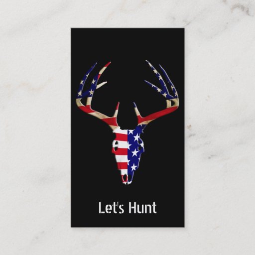 Customizable Patriotic Deer Hunting skull Business Card Templates