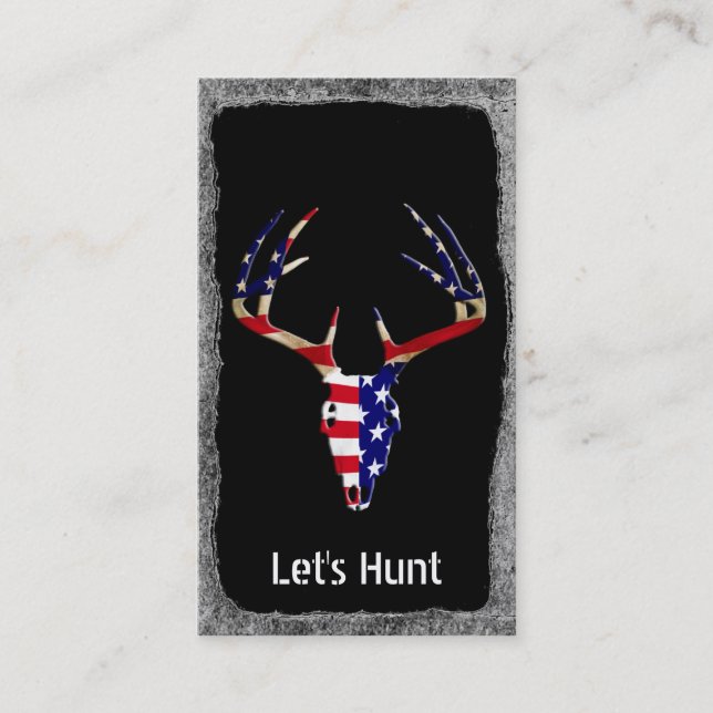 Patriotic Deer Skull Business Card (Front)