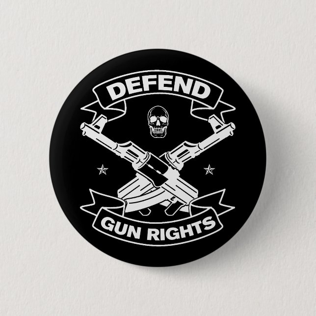 Patriotic Defend Gun Rights Defend 2nd Amendment Button (Front)