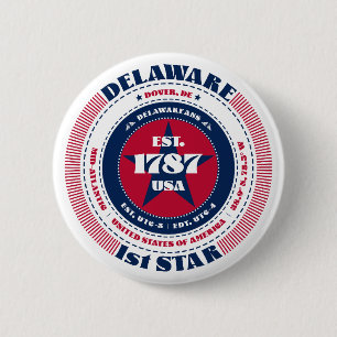 Patriotic Delaware Circle with State Details Button