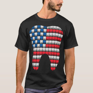 Patriotic Dentist American Flag Tooth 4Th Of T-Shirt