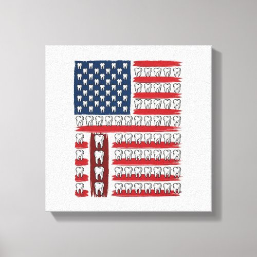 Patriotic Dentist Tooth Flag Canvas Print