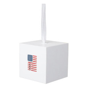 Patriotic Dentist Tooth Flag Cube Ornament