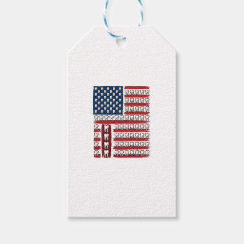 Patriotic Dentist Tooth Flag Gift Tags