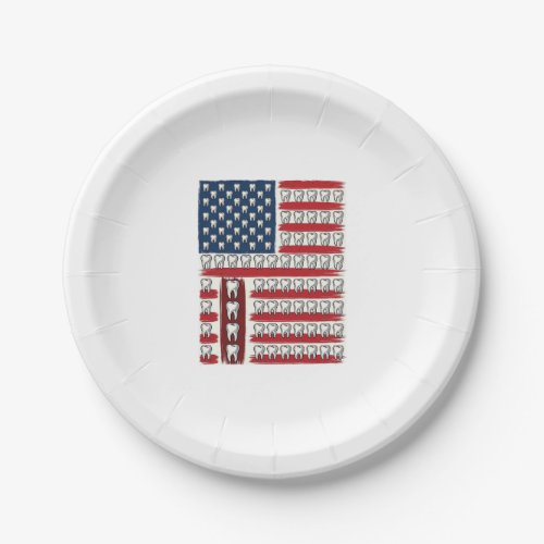 Patriotic Dentist Tooth Flag Paper Plates