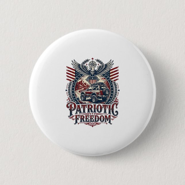 Patriotic Desert Road Explorer Button (Front)