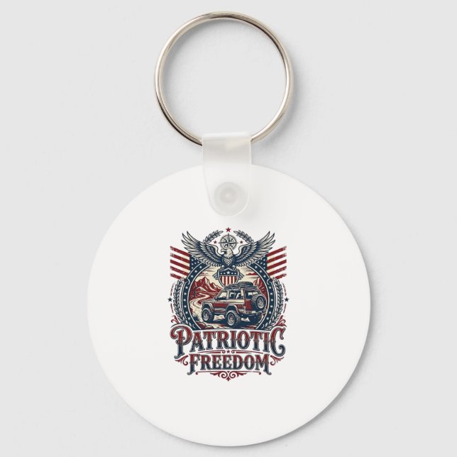 Patriotic Desert Road Explorer Keychain (Front)