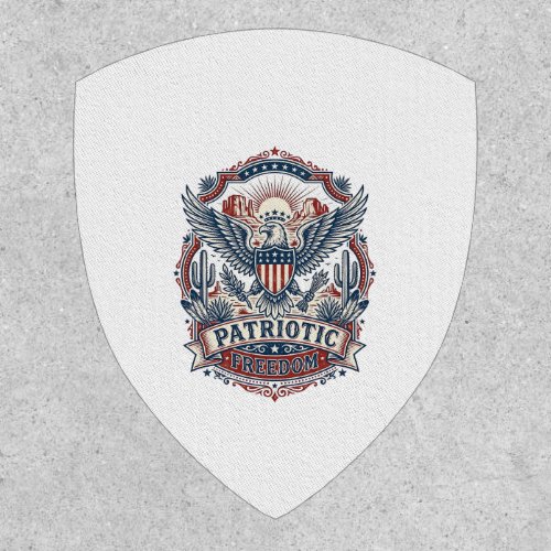 Patriotic Desert Southwest Pride Vector Graphic Te Patch