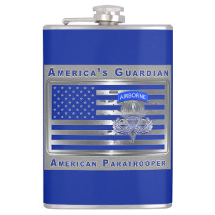 Patriotic Designed American Paratrooper Flag Flask