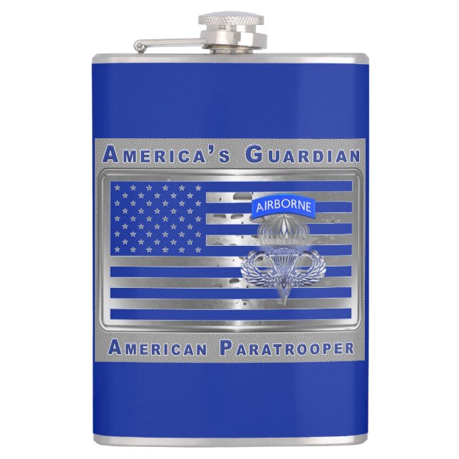 Patriotic Designed American Paratrooper Flag Flask (Front)