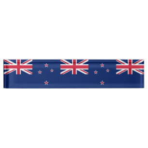Patriotic desk nameplate with Flag of New Zealand