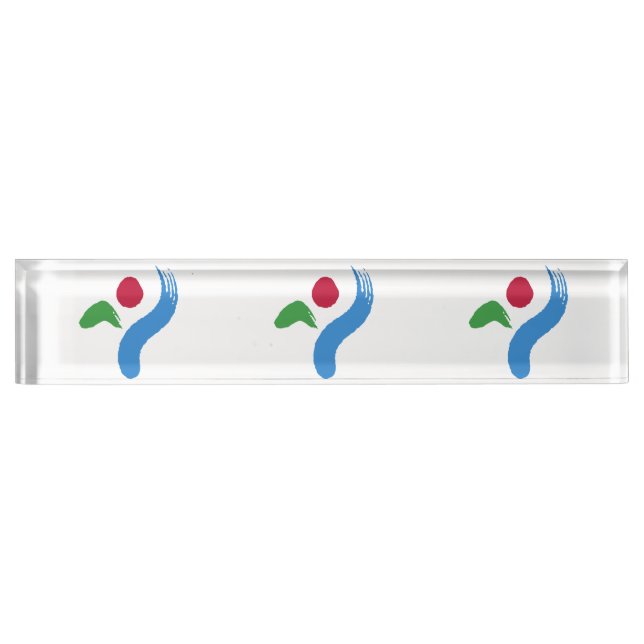 Patriotic desk nameplate with Flag of Seoul (Front)