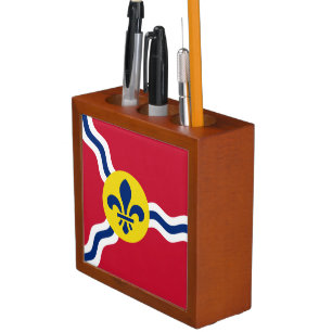 Patriotic desk organizer, Flag of St. Louis Desk Organizer