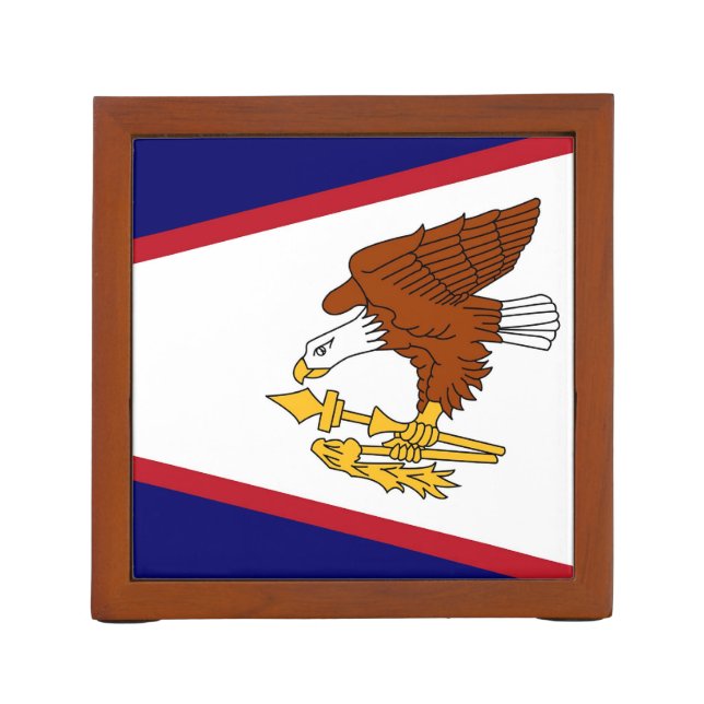 Patriotic desk organizer with American Samoa flag (Back)