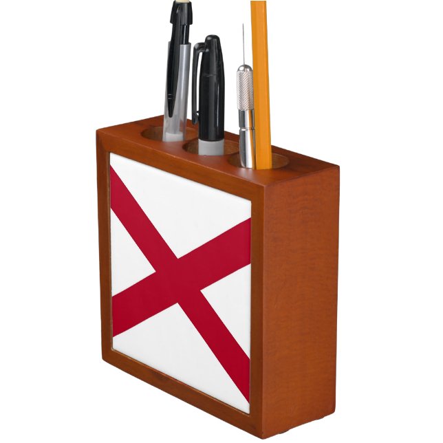 Patriotic desk organizer with Flag of Alabama (In Situ)