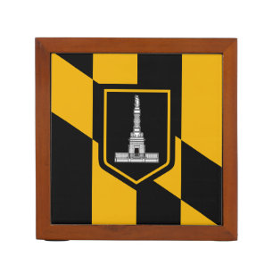 Patriotic desk organizer with Flag of Baltimore