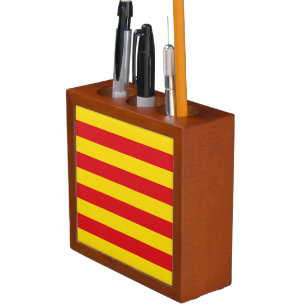 Patriotic desk organizer with Flag of Catalonia