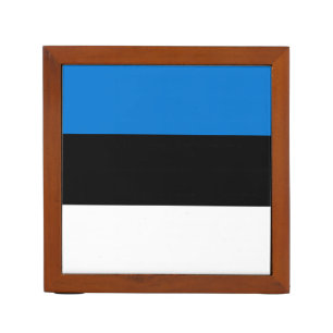 Patriotic desk organizer with Flag of Estonia